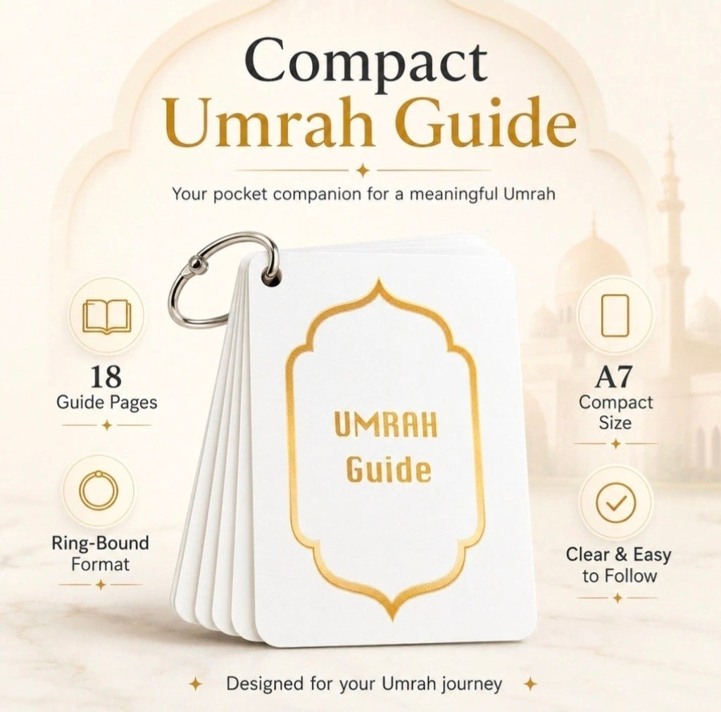 Umrah Dua Flashcards Step by Step Guide A7 Ring Bound Arabic English Pocket Set